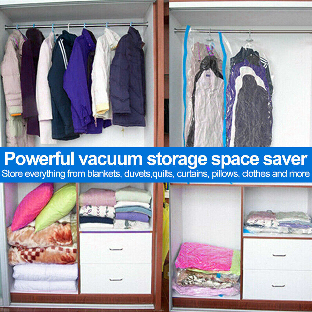 12-Pack Vacuum Storage Bags – Space Saver Organizer for Clothes & Bedding