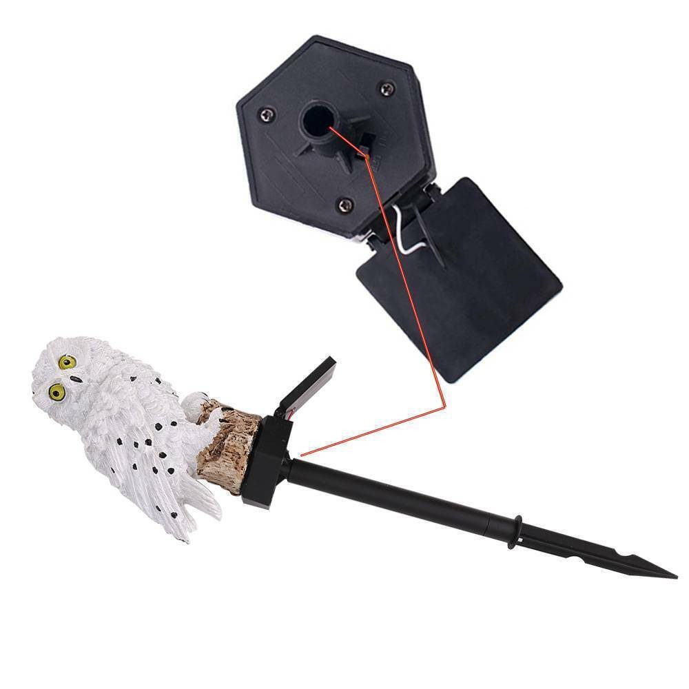 Solar Owl Garden Light Waterproof LED Outdoor Lamp for Pathway & Patio