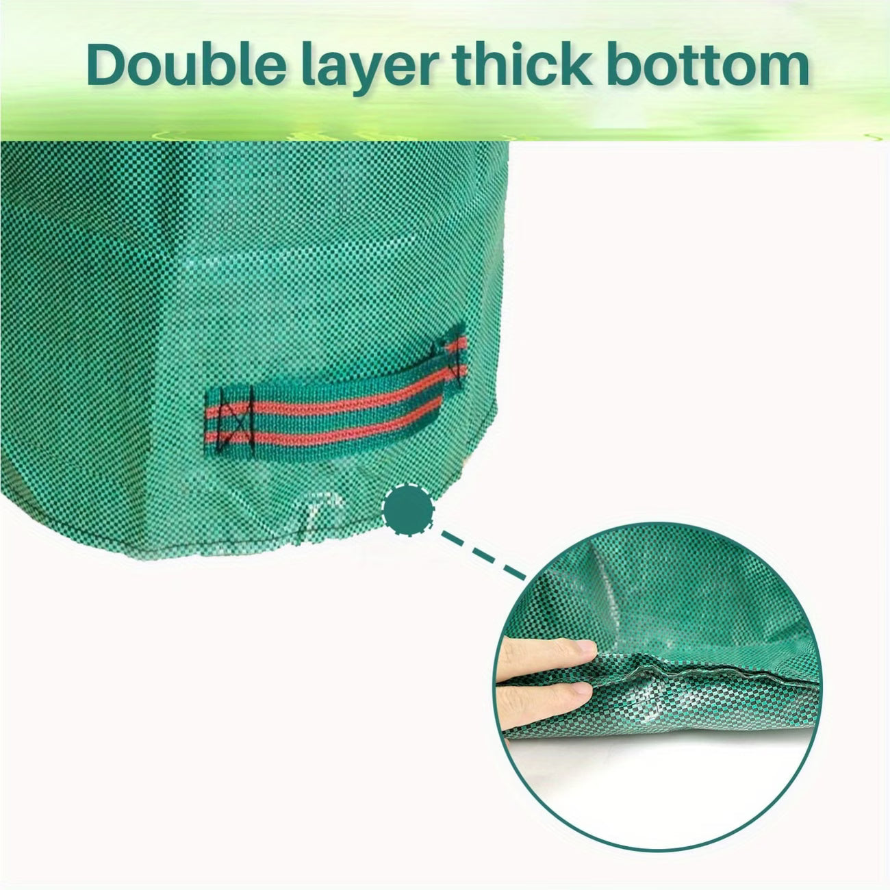 Large Garden Waste Bags with Zipper Leaf Waste Sacks with Handles Foldable and Reusable Green - 300 L