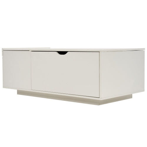 Lift Top Coffee Table with Storage Drawer – Modern Wooden Coffee Table for Living Room, White Coffee Table with Hidden Compartment