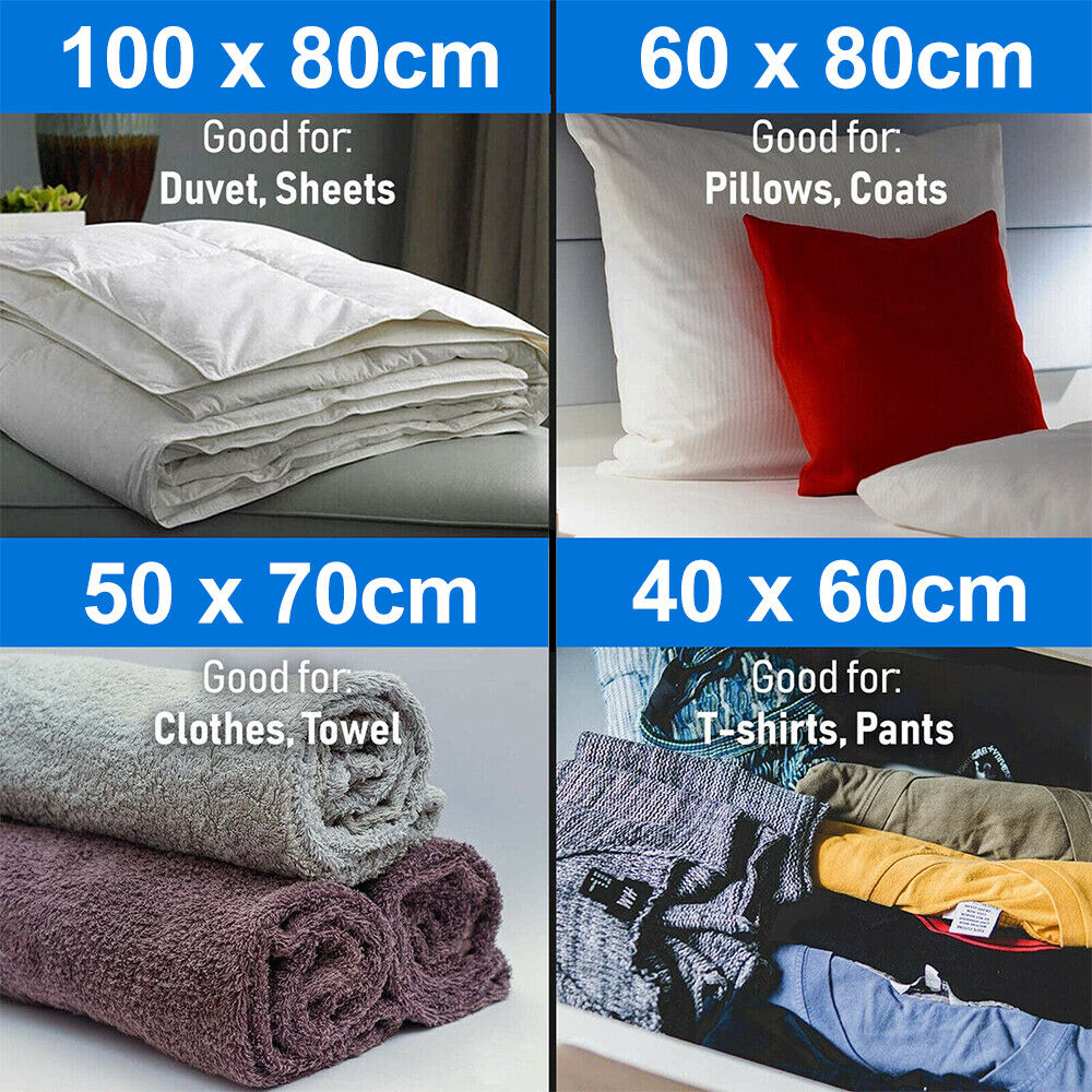 12-Pack Vacuum Storage Bags – Space Saver Organizer for Clothes & Bedding