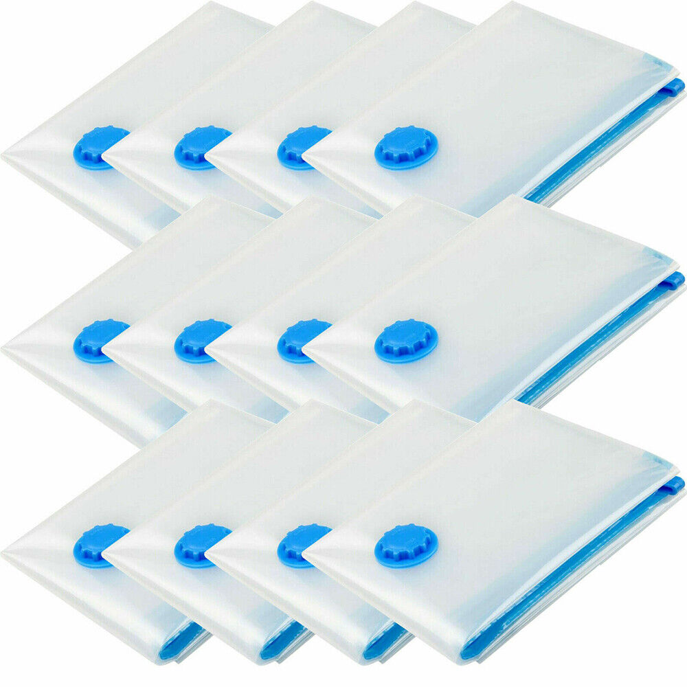 12-Pack Vacuum Storage Bags – Space Saver Organizer for Clothes & Bedding