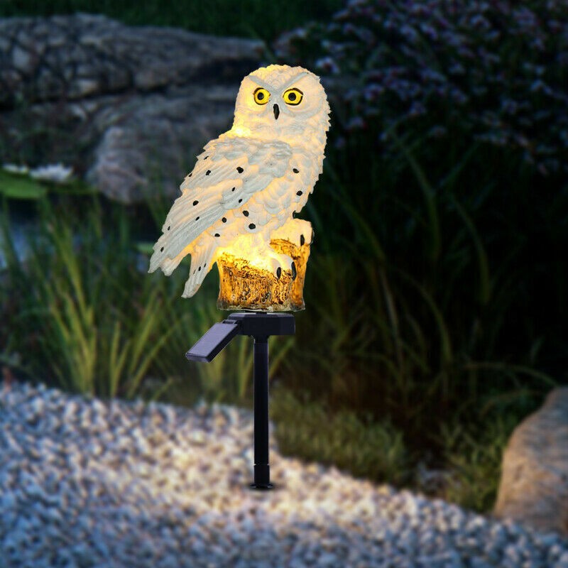 Solar Owl Garden Light Waterproof LED Outdoor Lamp for Pathway & Patio