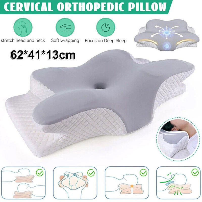 Orthopedic Memory Foam Neck Pillow – Cervical Support & Anti-Snore Design