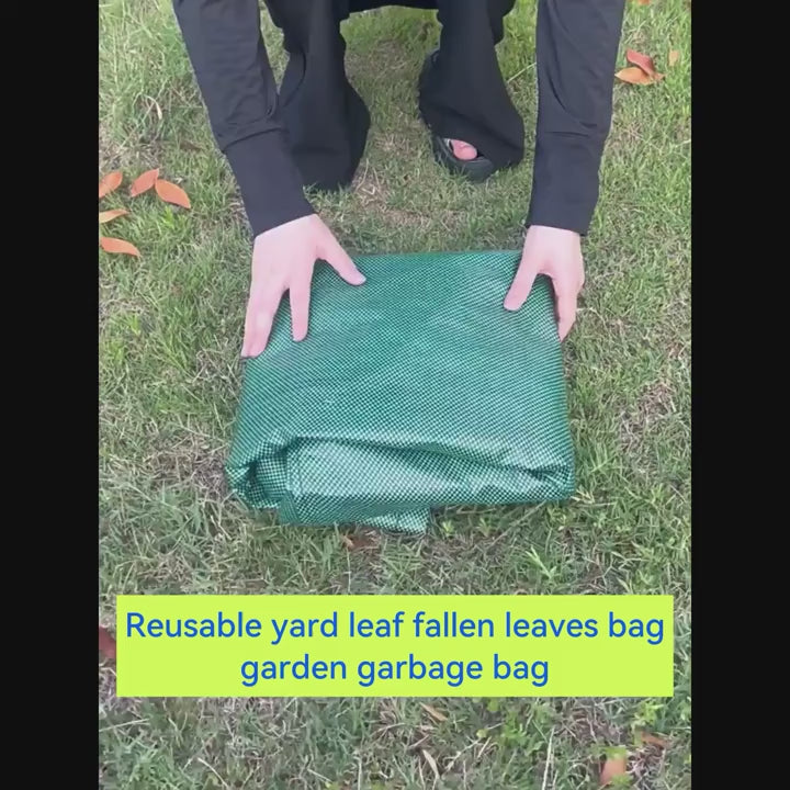 Large Garden Waste Bags with Zipper Leaf Waste Sacks with Handles Foldable and Reusable Green - 300 L